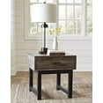 thumbnail image 2 of Ashley Furniture Mondoro 1 Tiroir Table Carrée en Brun Grisâtre, 2 of 5