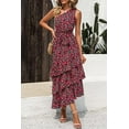 thumbnail image 6 of PRETTYGARDEN Women's Summer Floral Sundress Casual One Shoulder Tiered Ruffle Flowy Midi Beach Boho Dresses, 6 of 9