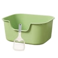 thumbnail image 4 of Bandeja de arena para mascotas con tapa abierta, inodoro portátil para gatos, arenero para gatos Verde, 4 of 9
