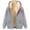 Grey, variant on CFLVAEK Sherpa Fleece Lined Jackets for Women Plus Size Full Zip Hooded Jacket with Pockets Cute Heart Print Coat Thermal Winter Fleece Sweatshirts Gray XXL