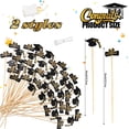 thumbnail image 2 of 200 Pcs Graduation Cocktail Picks 4.7 inch Bachelor Hat Bamboo Cocktail Toothpicks Wooden Cocktail Sticks for Graduation Sports Party Fruit Sandwich Picks Craft Decorations, 2 of 8