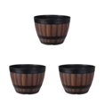 thumbnail image 4 of yingyy 1/2/3/5 Imitation Barrels Flowerpot Household Yard Decoration Scene Layout Indoor Plant Pot Planter Rounded Bucket Backyard Decor type1 3PCS, 4 of 6