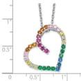 thumbnail image 3 of 925 Sterling Silver Cable Necklace with Pendants Chain Prizma 18 inch 1 extender Fancy Lobster Clasp Colorful CZ Open Heart 23 mm, 3 of 4