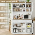 thumbnail image 6 of Homfa 71" Kitchen Pantry with Charging Station, Freestanding Cupboard with Adjustable Shelves, Floor Cabinet for Dining Room, White, 6 of 8