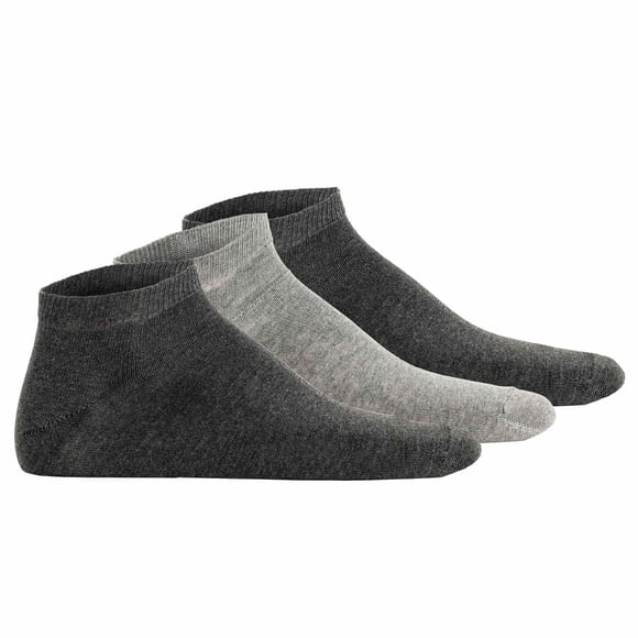 Hudson Unisex Sneaker Socks, 3-Pack - Simply, Short Socks, Solid Color Grey 39-42 (UK 5,5-8)