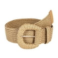 thumbnail image 2 of Eosunjian Straw Waist Belt Retro Bohemian Wide Handmade Pin Buckle Adjustable Clothing Accessories Summer Women Pants Dress Belt Waistband Daily Use Coffee, 2 of 13