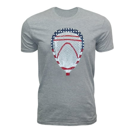 Zone Apparel Lacrosse Men’s American Flag Goalie Head USA T-shirt Small