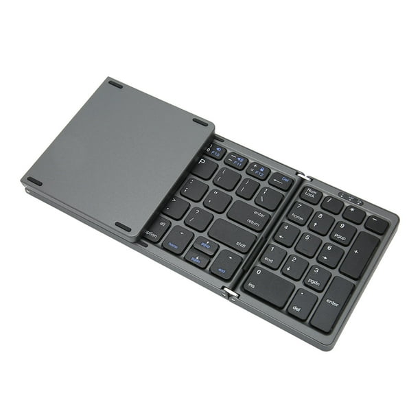 Teclado Bluetooth plegable con teclas numéricas, 81 teclas, interfaz tipo C, alimentado por batería, teclado Bluetooth de bolsillo para PC