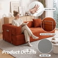 thumbnail image 4 of DILORA Convertible Sleeper Sofa Bed,Compressed Floor Boneless Couch,Modular Modern Corduroy Sofa for Living Room Bedroom,Easy Assembly(Orange)78.8'', 4 of 9
