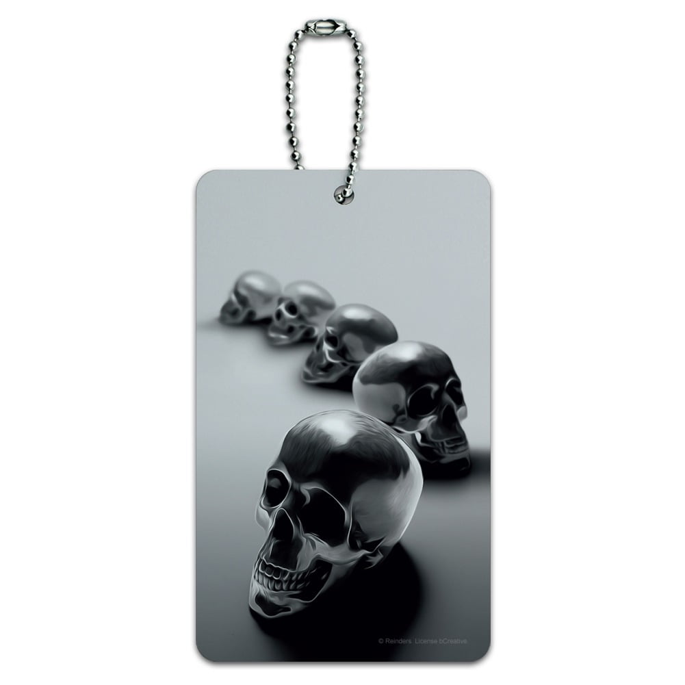 Metal Skulls Skeletons Luggage Card Suitcase Carry-On ID Tag 