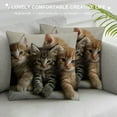 thumbnail image 3 of Patifu   Cute Cats Decorative Throw Pillow Cover Case, Kittens Family Cats   Outdoor Pillow Cases Square Standard Cushion Cover for Sofa Couch Bed Car   20x20in, 3 of 5