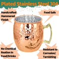 thumbnail image 4 of Tazas de cobre Moscú Mule, juego de tazas plateadas de acero inoxidable de cobre, perfectas para bebidas frías, cócteles, bar del hogar, con paquete de regalo, 4 of 4