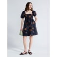 thumbnail image 2 of Free Assembly Women's and Women's Plus Puff Sleeve Peasant Mini Dress, Sizes XS to 4X, 2 of 5