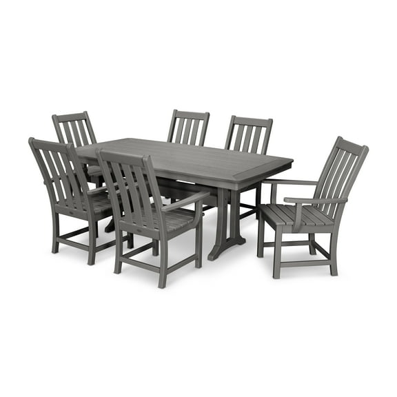 POLYWOOD Vineyard 7-Piece Dining Set in Slate Grey