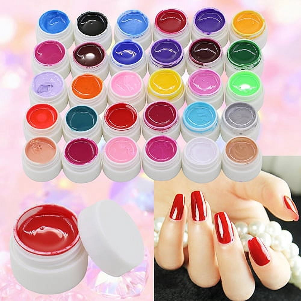 opvise 30/36 Pcs Mix Color Nail Art UV Gel Pure Professional Colorful Nail Gel UV Set