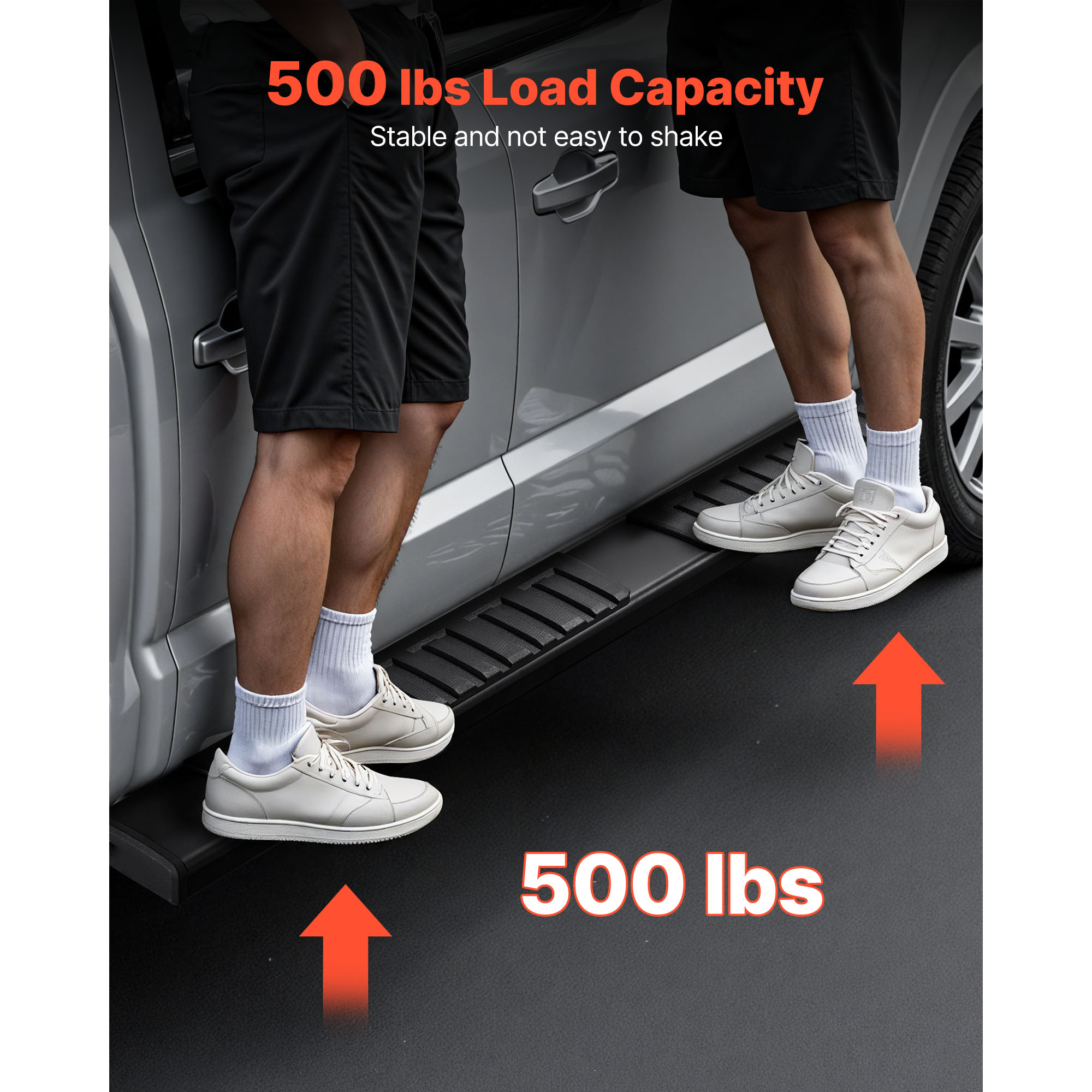 KFFKFF 6-Inch Side Steps for 2015-2025 Ford F150 SuperCrew Cab and 2017-2024 Ford F-250/F-350 SuperCrew Cab, Black Textured Aluminum Alloy Nerf Bars, Supports Up to 500 lbs