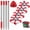 red, variant on Spin Mop Accessory,Spin Mop Replacement Heads 4 Pack with 1 Triangle Base and 58 inches Long Handle for 1 Tank System,Machine Washable