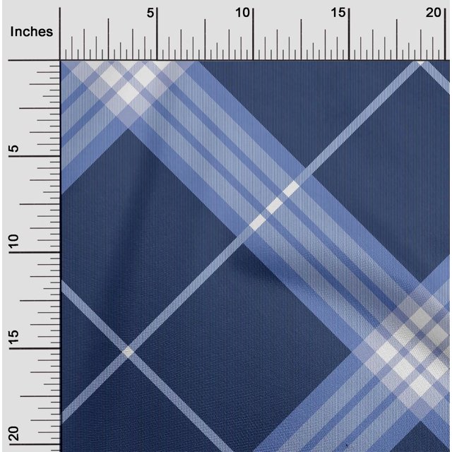 oneOone Polyester Lycra Fabric Tartan Check Print Sewing Fabric BTY 56 Inch Wide
