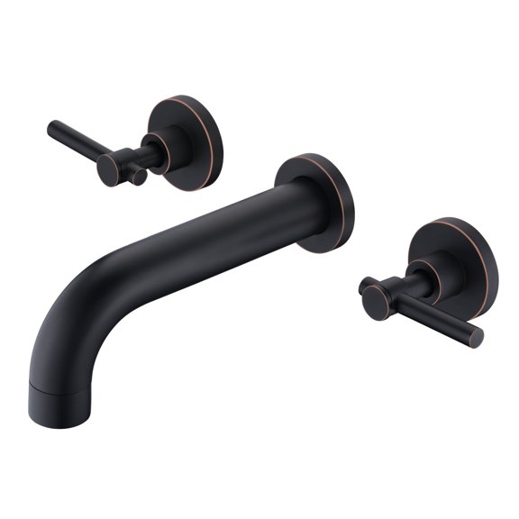 SUMERAIN Wall Mount Bathtub Faucet, High Flow Tub Filler with Two Handle,Oil Rubbed Bronze