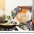 thumbnail image 4 of Cute Oven Mitts,Pioneer Flower Floral Print Pattern Oven Mitt 2-Pack Set,Kitchen Gloves for Oven,Heat Resistant Oven Mitts 7.7"x12", 4 of 7