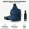 thumbnail image 4 of WATERFLY Unisex Small Dual Pocket Travel Hiking Nylon Cross-Body Shoulder Bag,Dark Blue, 4 of 7