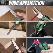 FLISSA 16-in-1 Multitool, Stainless Steel EDC Tool with Knife, Screwdriver, Pliers, Safety Lock & Sheath for Camping & Outdoor Use