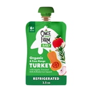 Once Upon a Farm Organic Refrigerated Baby Food Meat Protein Blend Apple, Coconut Milk, Turkey, Butternut Squash, 3.5oz Pouch