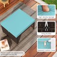 thumbnail image 2 of Gymax Set of 2 Patio PE Rattan Ottomans w/ Soft Zippered Cushions for Deck Outdoor Turquoise, 2 of 6