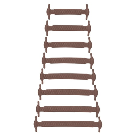 16Pack No Tie Shoe Laces for Adults, Elastic Flat Tieless Shoelaces, Brown