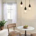 thumbnail image 6 of 3 Pack Industrial Pendant Lights,Adjustable Hanging Light Fixtures,Seeded Glass Shade Pendant Lighting, 6 of 12