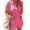 Pink, variant on Chouyatou Women's Short Cuffed Sleeve Utility Rompers Elastic Waist Button Down Cotton Pocketed Jumpsuit(Beige,XS)