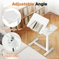 thumbnail image 5 of HomePerch Hospital Bed Table with Wheels, Height Adjustable Overbed Table with Tilting Tray, Rolling Laptop Desk for Bed Sofa Couch Home Office Workstation, White, 5 of 10