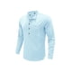 thumbnail image 1 of SAYOO - Camisa informal de otoño para hombre, color sólido, manga larga, cuello levantado, botones, tops con bolsillo SAYOO  S M L XL XXL, 1 of 4