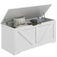 thumbnail image 1 of HOMCOM Storage Chest for Living Room, Storage Bench, 39.4"W, White, 1 of 10