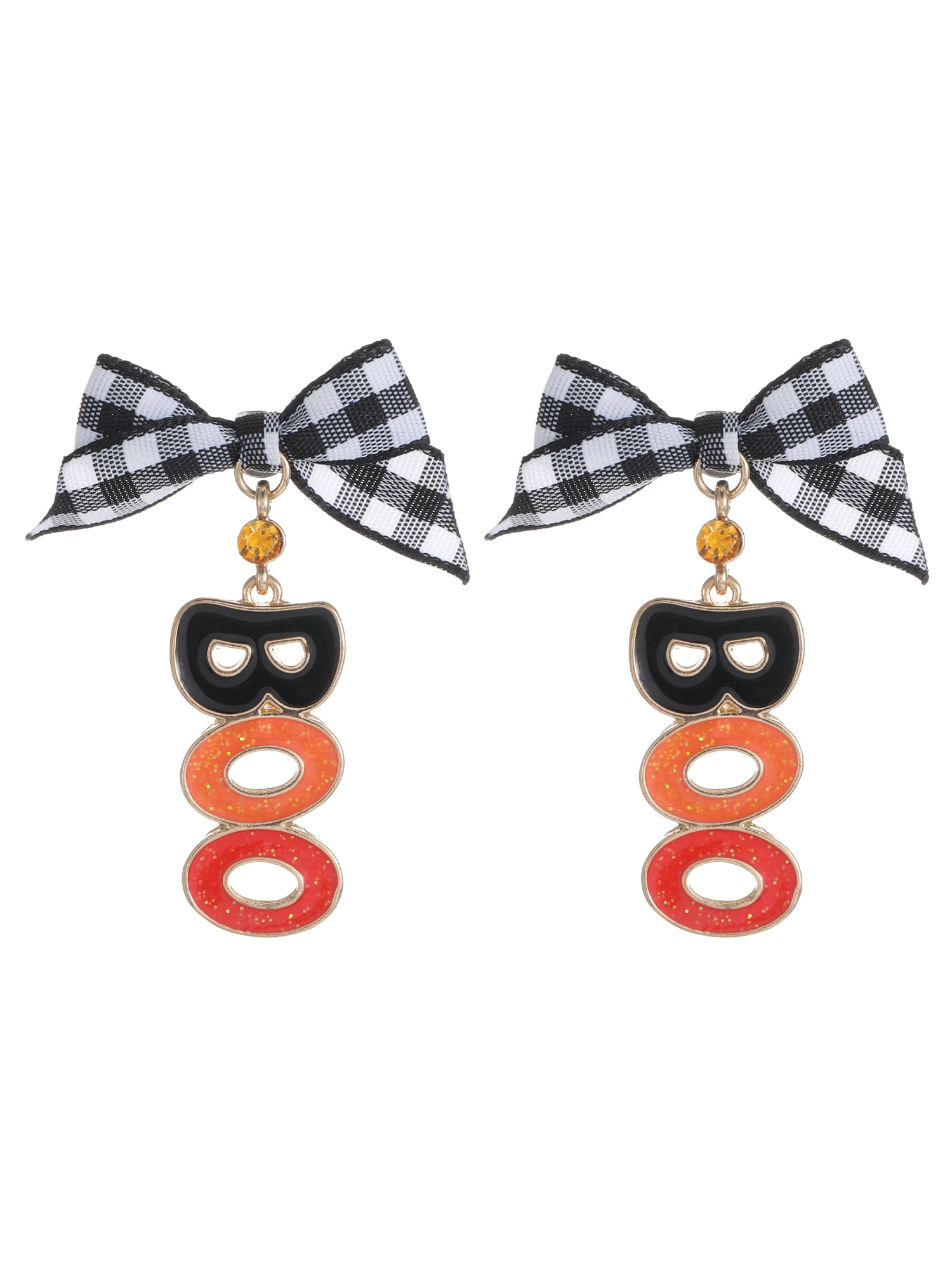 Way to Celebrate Boo Bow Halloween Drop Earrings, 1 Pair