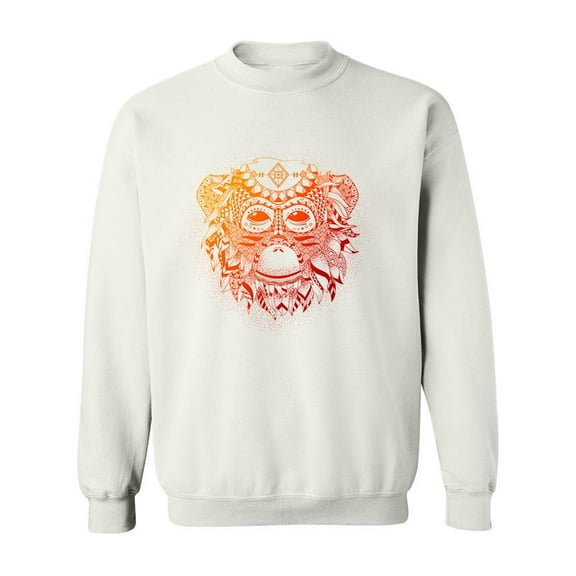 Ethnic Motif Monkey Design Sweatshirt Men -Image by Shutterstock, Male 4X-Large
