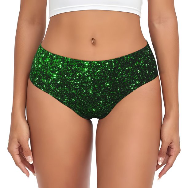 Balery Green Sparkling Ropa Interior de Algodón para Mujer con Dibujo – Braguitas Cómodas y Elásticas, Estilo Clásico-Large