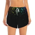 thumbnail image 2 of Salouo Night Rainbow Sparkles Print Women's 2 in 1 Running Shorts Double-Layer Shorts Athletic Workout Gym Yoga Shorts Running Shorts for Women-Medium, 2 of 7