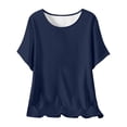 thumbnail image 1 of Plebaso Hauts d'Été pour Femmes Manches Courtes Col Rond T-Shirts Confortables Blouses Amples pour Femmes, 1 of 5