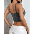 thumbnail image 4 of Women'S Sleeveless Crop Tops Ribbed Square Neck Cropped Tank Top Black L, 4 of 7