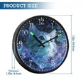 thumbnail image 3 of Voice Activated Clock with Glow Light 12 Inch Large Silent Wall Clock Battery Operated for Home Decor Cute Blue and White Cat, 3 of 8
