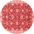 thumbnail image 1 of Ahgly Company Machine Washable Indoor Round Oriental Red Traditional Area Rugs, 4' Round, 1 of 4