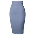 thumbnail image 1 of FashionOutfit Women's High Waist Basic Pencil Stretch Span Midi Length Slit Back Skirt, 1 of 1