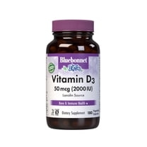 Bluebonnet Vitamin D3 2000 IU, Cholecalciferol from Lanolin, D3, 180 Days