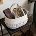 thumbnail image 2 of Birdeem Woven Storage Basket, Cotton Rope Toy Organizer and Diaper Caddy with Partition, Portable Handheld Decor, 2 of 7