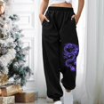 thumbnail image 2 of Odeerbi Pants for Women Solid Print Sweatpants High Waist Workout Wide Leg Pants Pocket Trousers Sporty Athletic Fit Jogger Pants Green, 2 of 7