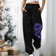 thumbnail image 1 of ICHUANYI Clearance Women Solid Print Sweatpants High Waist Workout Wide Leg Pants Pocket Trousers Sporty Athletic Fit Jogger Pants(Purple, L) ICHUANYI WER2023081000534, 1 of 7