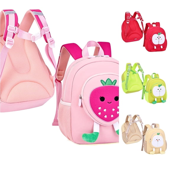 WAYUTE Backpack for Kids Cute Cartoon Print Backpack for Toddler Girls Student Crossbody Straps Kindergarten Preschool Bookbag Casual School Activities