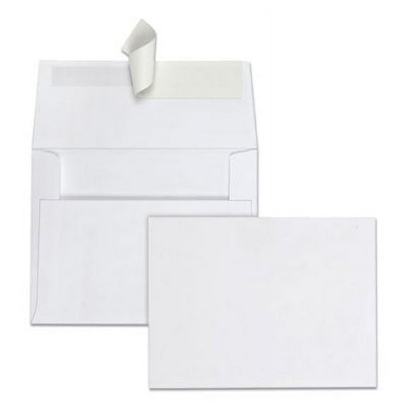 Quality Park 10740 Greeting Card/Invitation Envelope, Contemporary, Redi-Strip,#51/2, White,100/Box