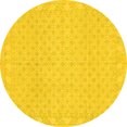 thumbnail image 1 of Ahgly Company Machine Washable Indoor Round Oriental Yellow Modern Area Rugs, 4' Round, 1 of 4